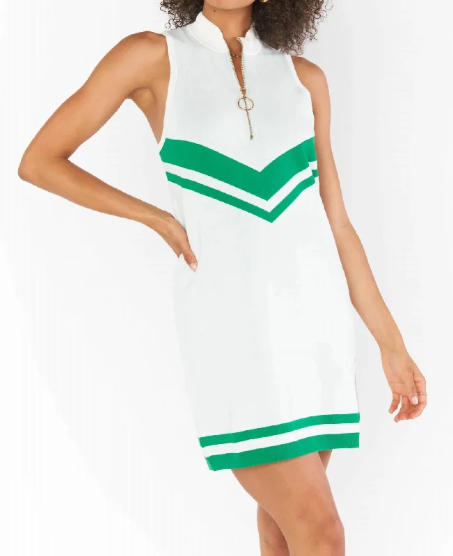 Zoe Zip Dress In Green Casual Short Summer