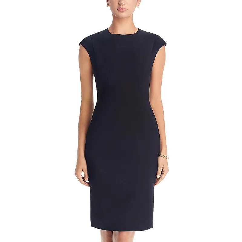 Womens Solid Wool Sheath Dress Tunics Seasonal trendy
