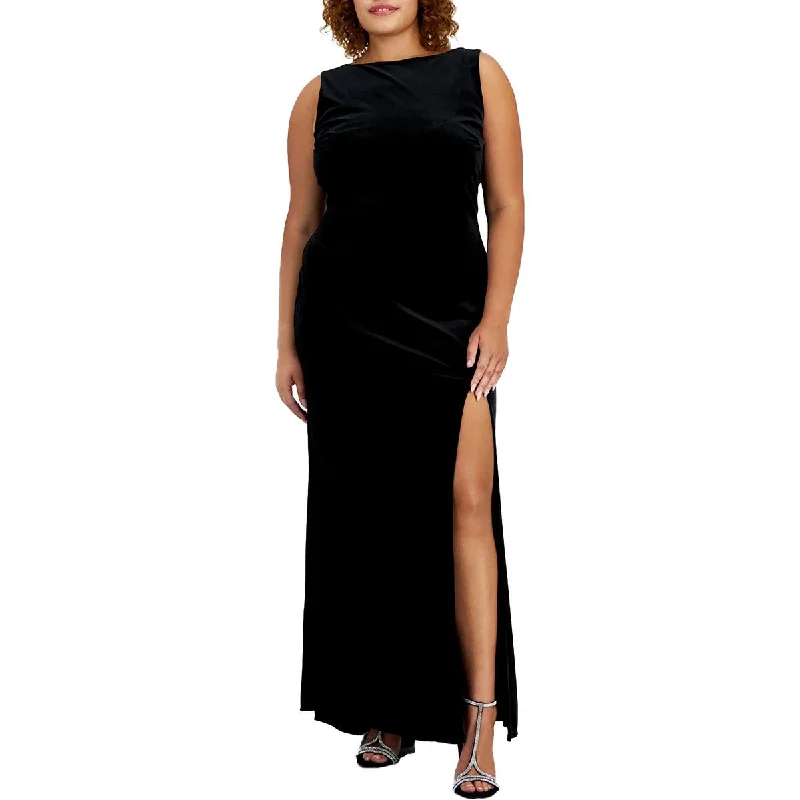 Plus Womens Embellished Velvet Evening Dress Tunics Vintage classic