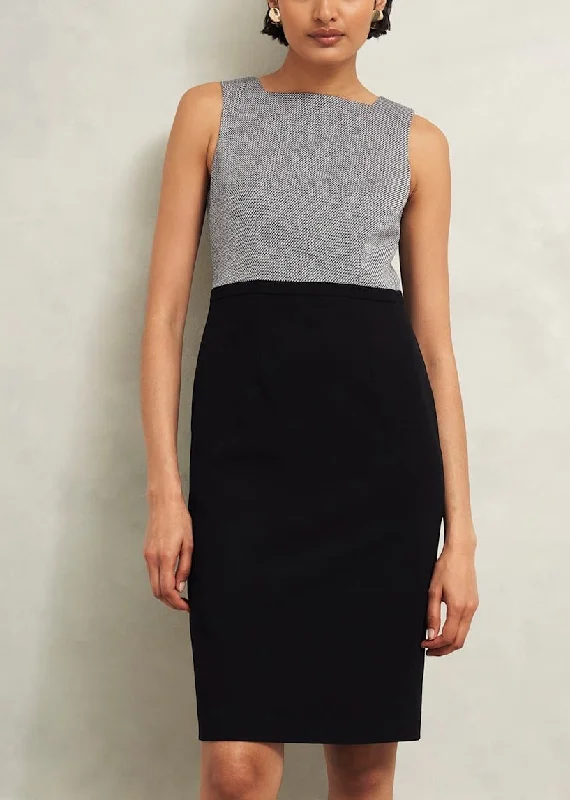 Nyra Tweed Dress 0224/5492/9845l00 Black-Ivory Tunics Brand named
