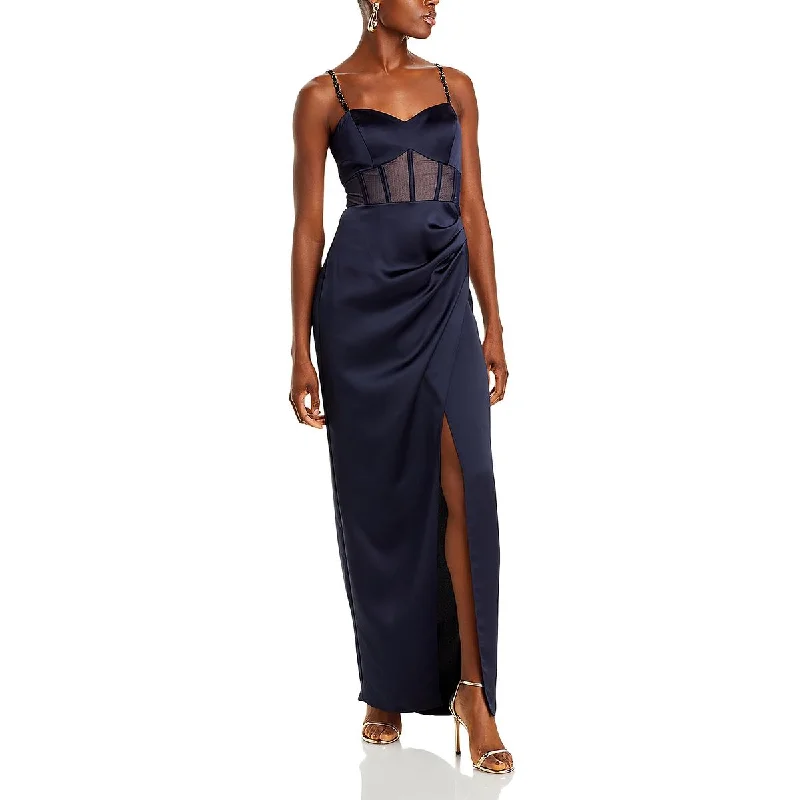 Aqua Womens Chain Satin Evening Dress Tunics Versatile functional