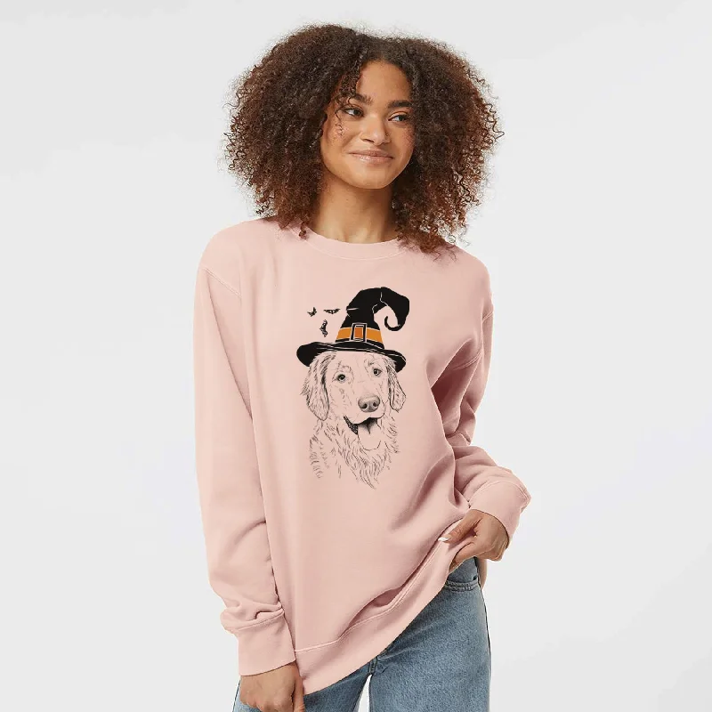 Witch Semba the Golden Retriever - Unisex Pigment Dyed Crew Sweatshirt Hoodie Jacket Zipper Layering