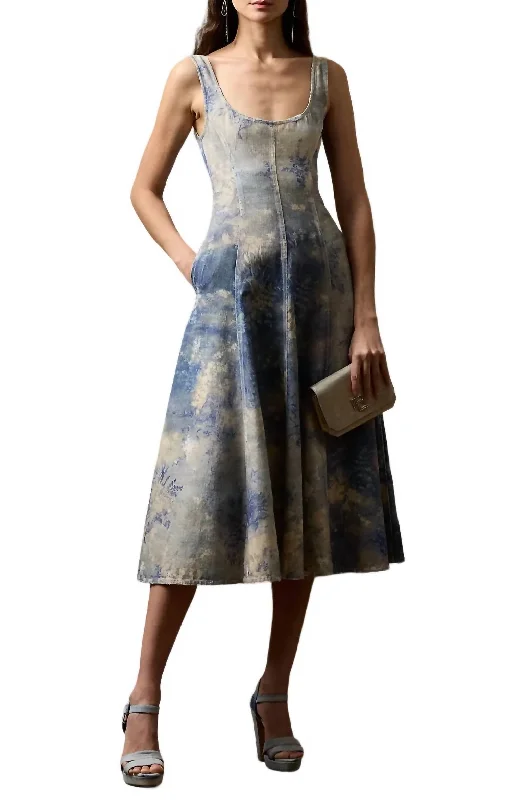 Tarian Sleeveless Day Dress In Blue Tunics Modern contemporary