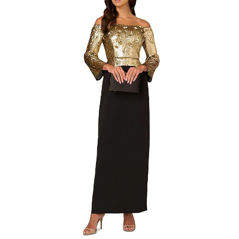 Womens Sequined Polyester Evening Dress Tunics Leisure comfortable