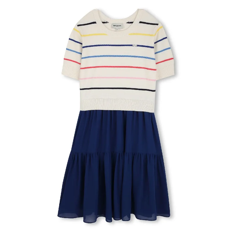 Navy Striped Top Dress Tunics Denim casual