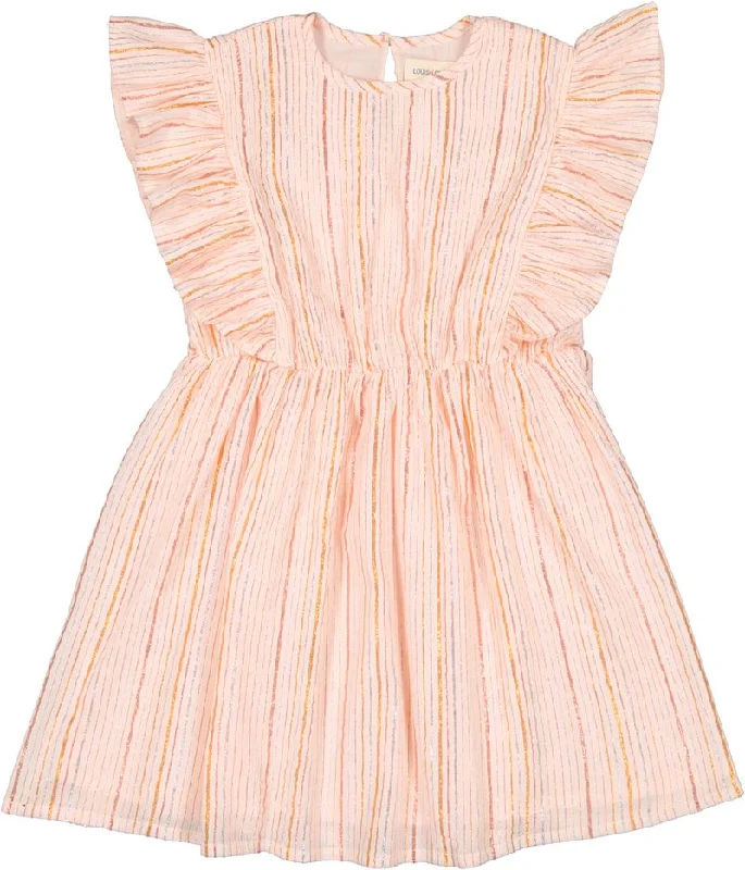 Pink Striped Asia Long Dress Tunics Sophisticated sleek