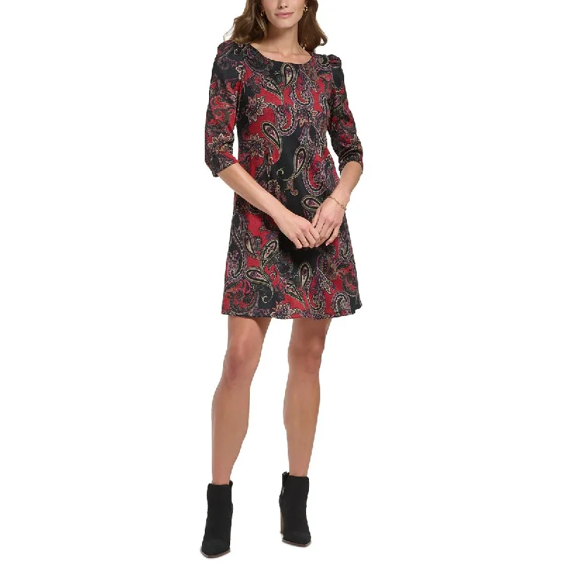 Womens Paisley Knit Shift Dress Tunics Cozy soft