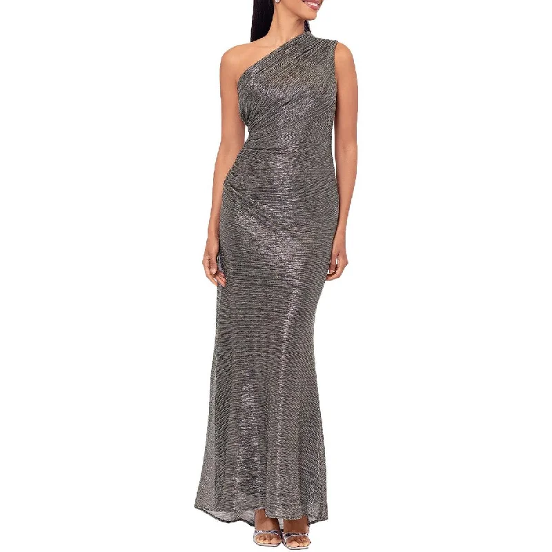 Womens Metallic Evening Dress Off-the-shoulder Chic Trendy