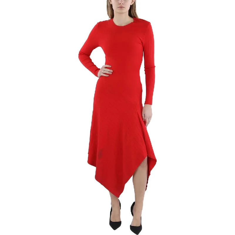 Womens Ribbed Rayon Sheath Dress Tunics Fleece cozy