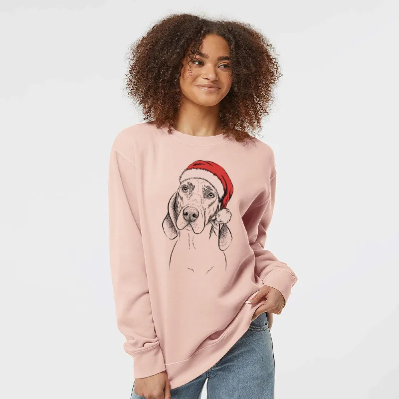 Santa Norman the Plott Hound - Unisex Pigment Dyed Crew Sweatshirt Hoodie with Crew Neck Simple Timeless