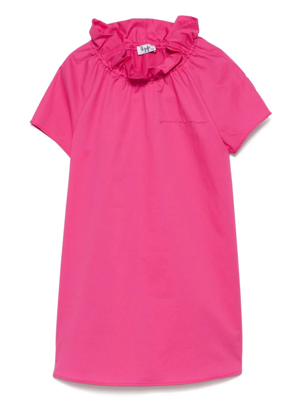 Pink Ruffle Collar Dress Tunic Top Casual