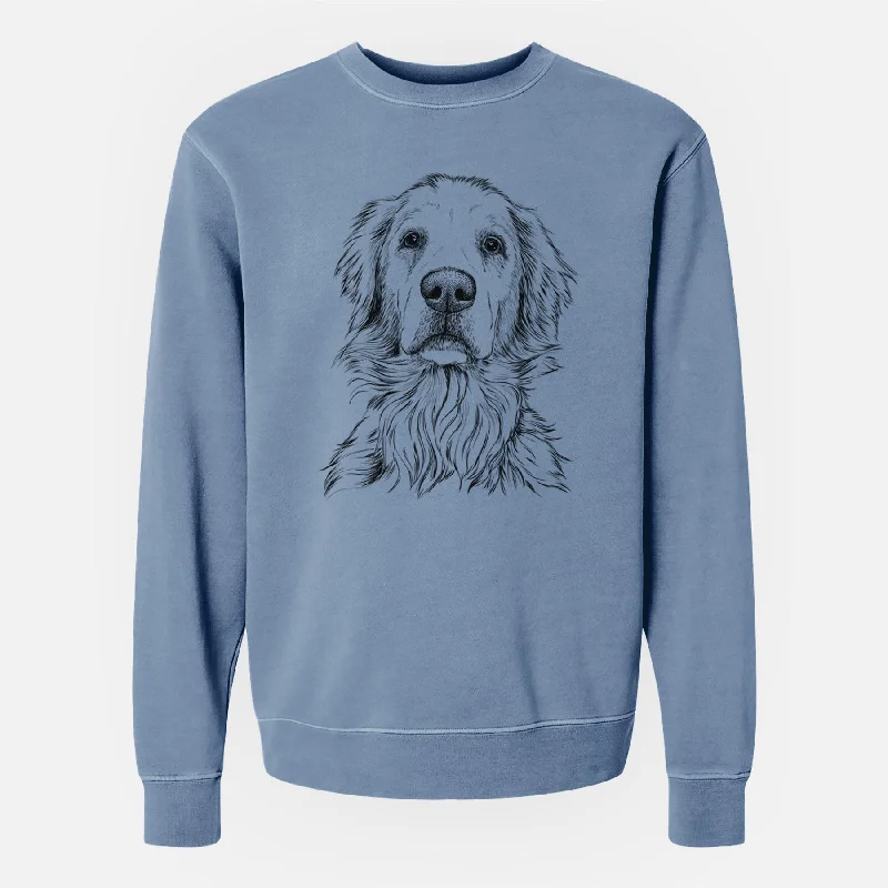 Bare Jake aroni the Golden Retriever - Unisex Pigment Dyed Crew Sweatshirt Hoodie with Hem Frayed Vintage Worn