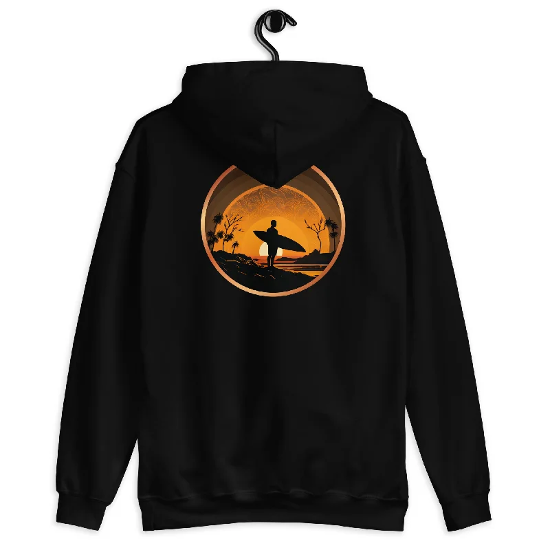 Hoodie - Surf Collection - Orange Sunset Hoodie with Ribbed Neckline Snug Warm