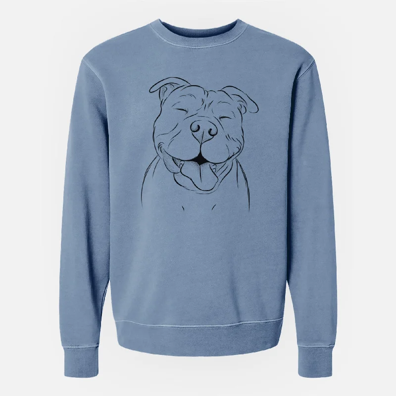 Bare Floki the American Bully - Unisex Pigment Dyed Crew Sweatshirt Hoodie with Pattern Geometric Abstract