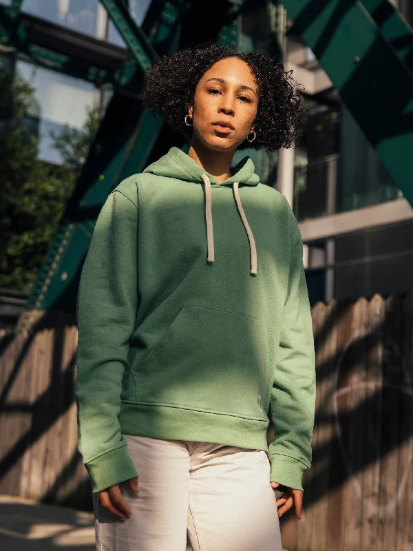 Hoodie - Sage Hoodie with Embroidery Detailed Premium