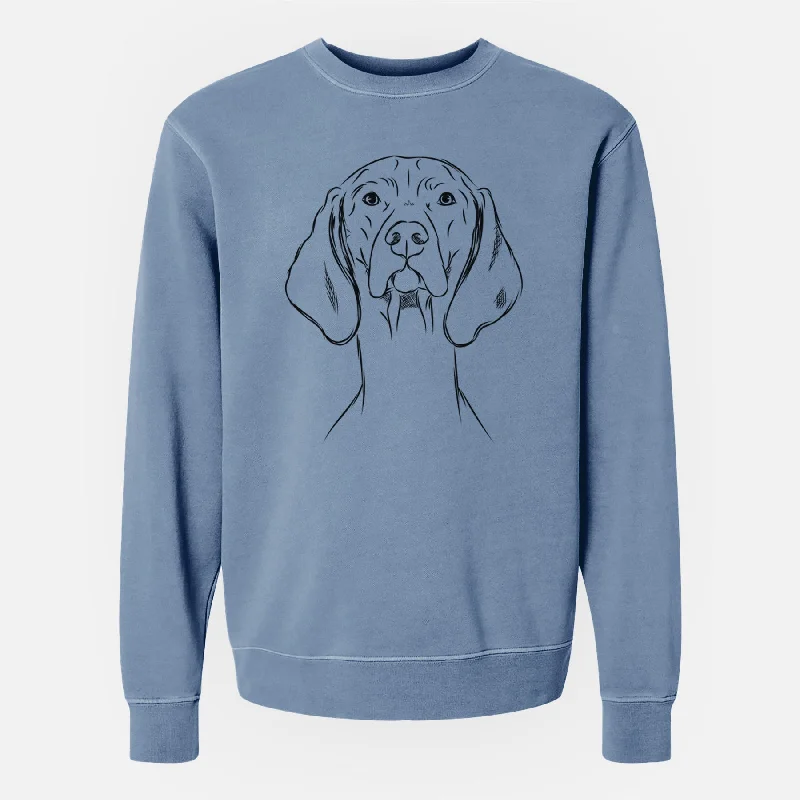 Bare Sawyer the Vizsla - Unisex Pigment Dyed Crew Sweatshirt Hoodie with Turtle Neck Cozy Winter