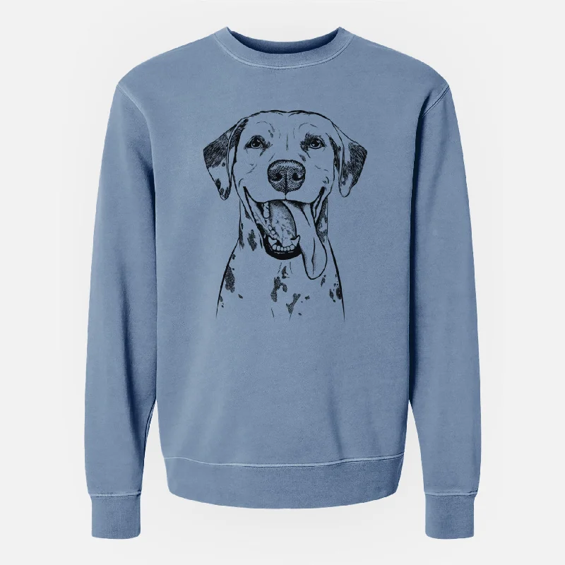 Bare Hydro the Dalmatian - Unisex Pigment Dyed Crew Sweatshirt Zip Hoodie Drawstring Kangaroo Pocket