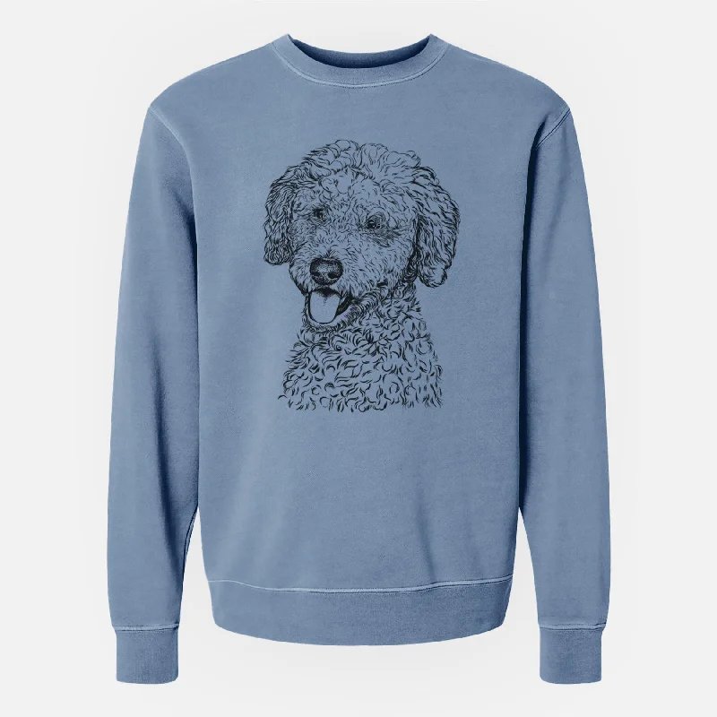 Bare Marlow the Goldendoodle - Unisex Pigment Dyed Crew Sweatshirt Hoodie with Drop Shoulder Relaxed Streetwear