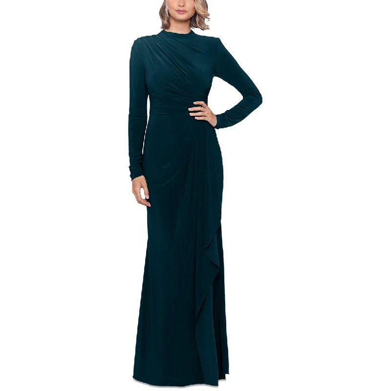 Petites Womens Ruched Polyester Evening Dress Tunics Luxurious high-end