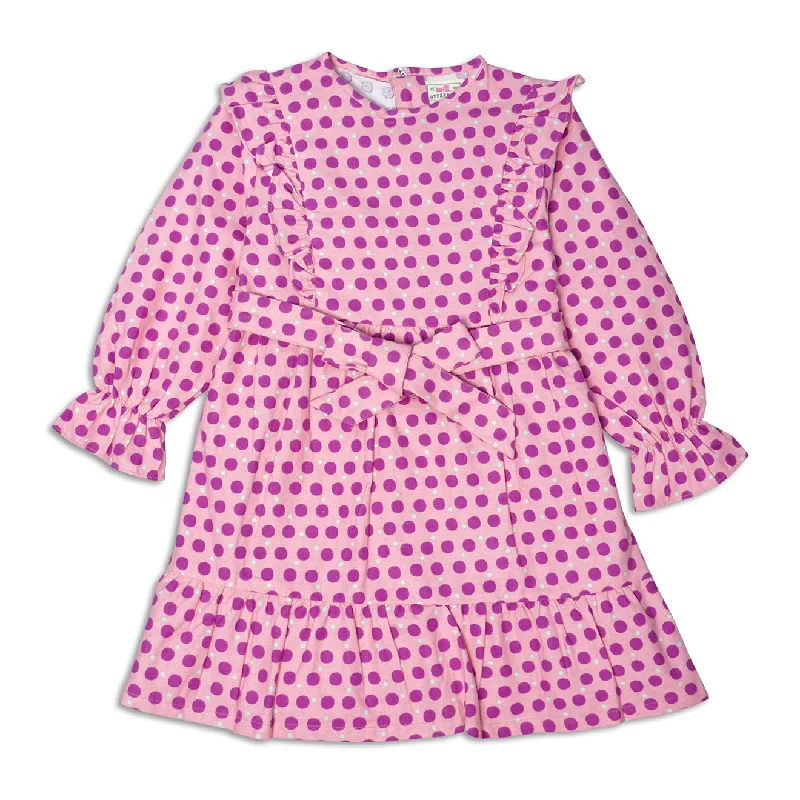 Polka Doat Frill Dress Tunics Summer linen