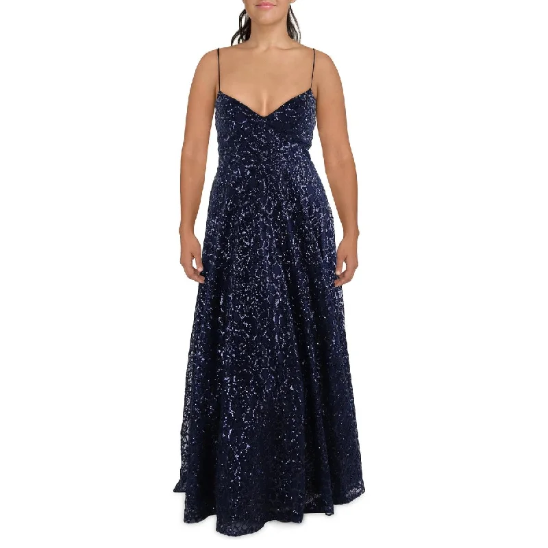 TLC Say Yes To The Prom Womens Juniors Sequined Lace Evening Dress Tunics Bridal satin