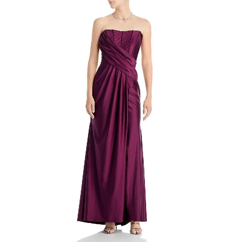 Aqua Womens Satin Strapless Evening Dress Tunics Custom made