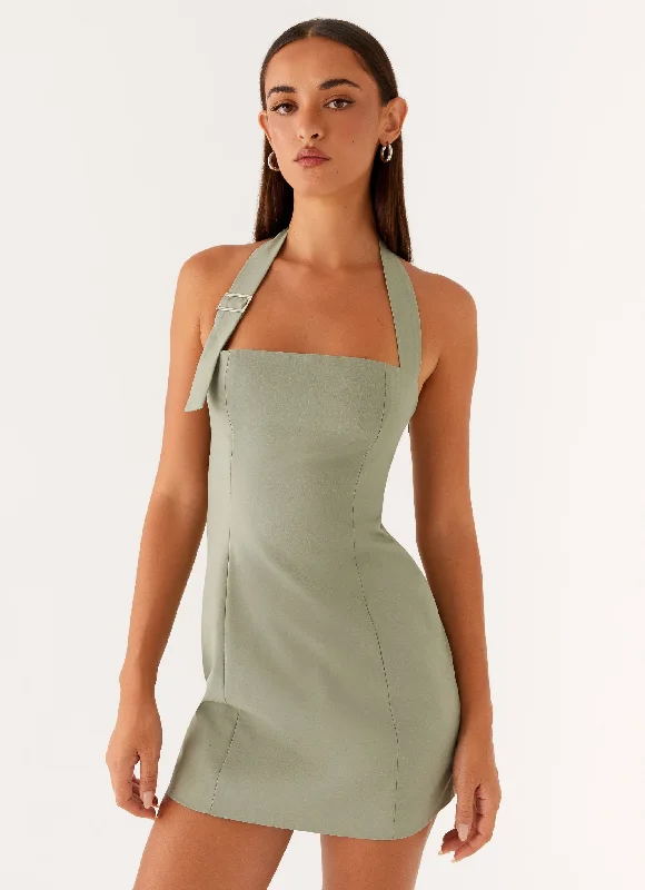 Bianca Halter Dress - Sage Tunics Cozy comfortable