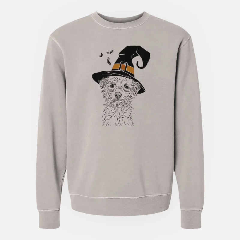 Witch Benjamin the Border Terrier - Unisex Pigment Dyed Crew Sweatshirt Hoodie Dress Longline Feminine