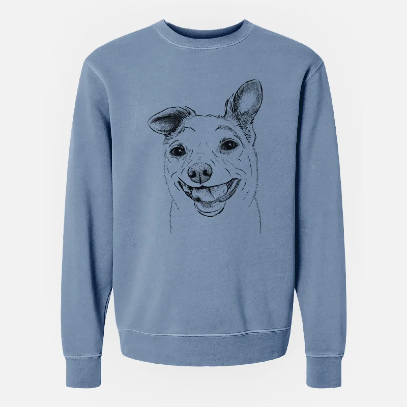 Bare Mortimer the Mixed Breed - Unisex Pigment Dyed Crew Sweatshirt Hoodie with Camouflage Military Edgy