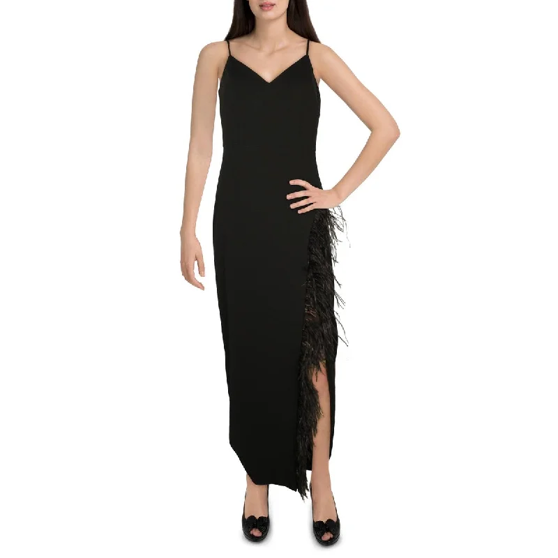 Aqua Womens Formal V-Neck Evening Dress Maxi Flowy Bohemian