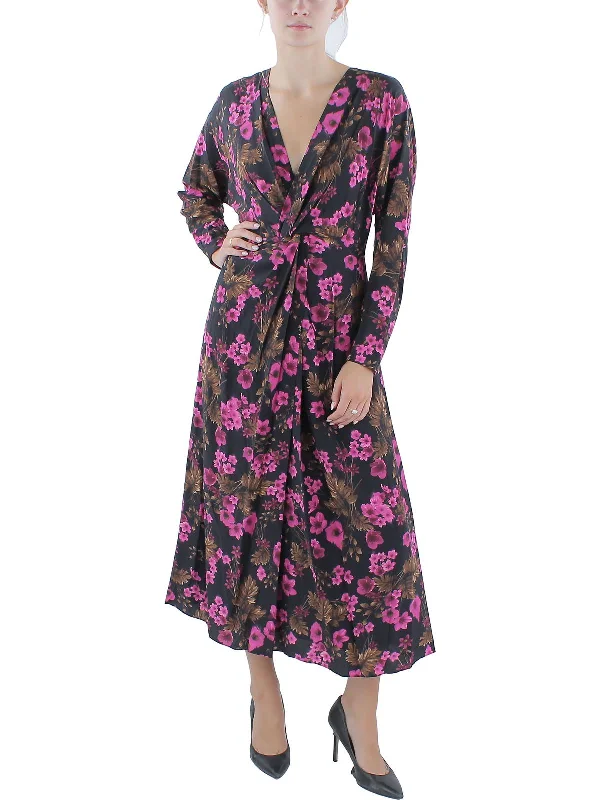 Womens Silk Midi Evening Dress Tunics Practical durable