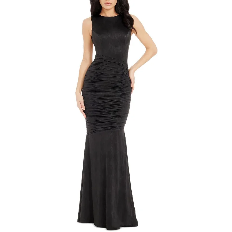 Womens Ruched Polyester Evening Dress Tunics Chic elegant