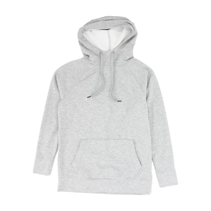 Gray Solid Hoodie Hoodie with Drawstring Waist Adjustable Fitted
