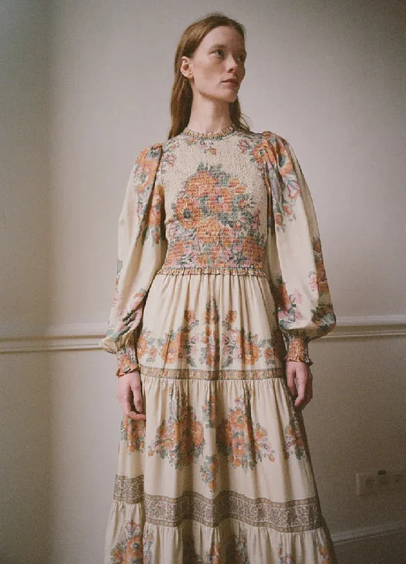 Dress Fiorella Border P Aw24-021 Blossom Tunics Print Colorful