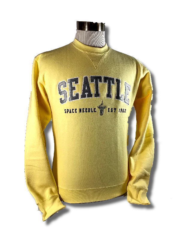 Seattle Butter Crew Neck Sweatshirt Hoodie with Metallic Shiny Futuristic