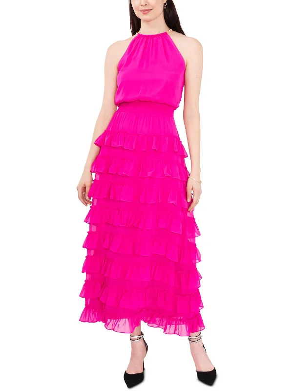 Womens Chiffon Tiered Evening Dress Tunics Cozy soft