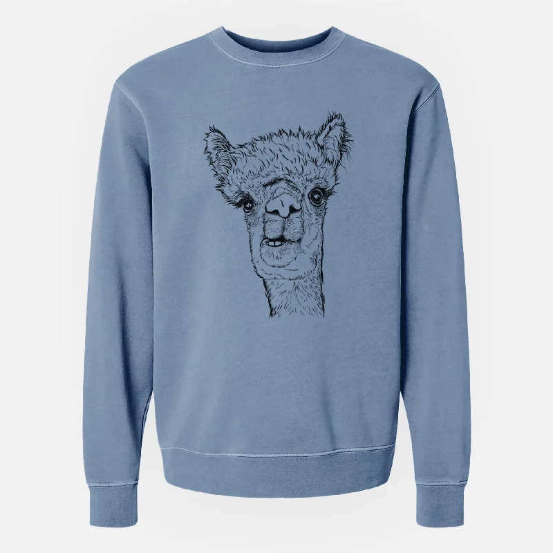 Bare Henry the Alpaca - Unisex Pigment Dyed Crew Sweatshirt Hoodie Dress Longline Feminine