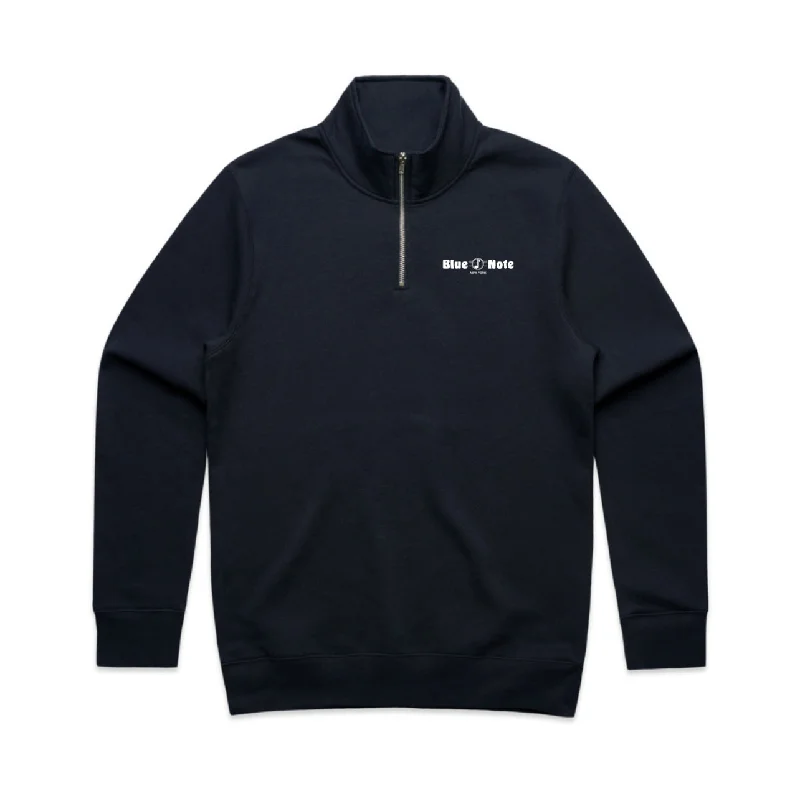 Navy 1/4 Zip Up Sweatshirt Hoodie with Pastel Soft Subtle