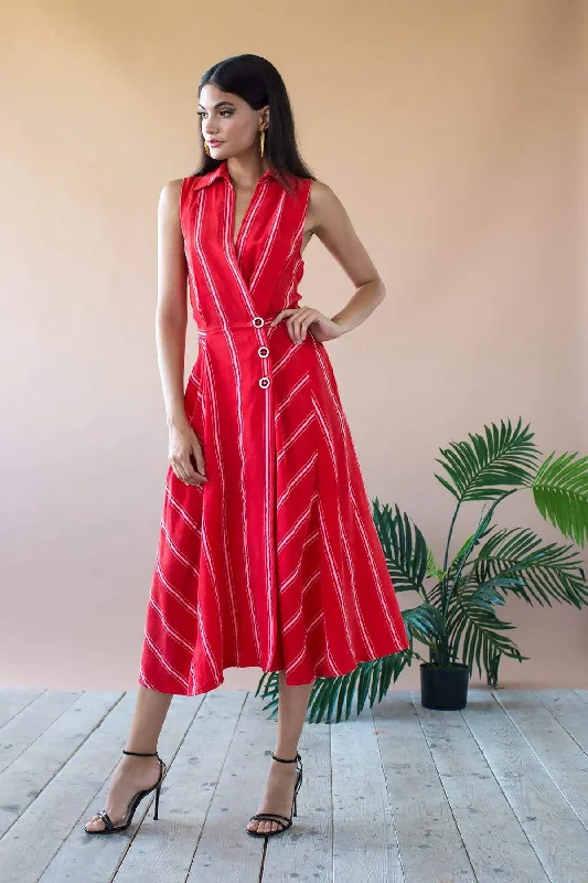 Doris Dress - Candy Stripe Red Tunics Hiking breathable