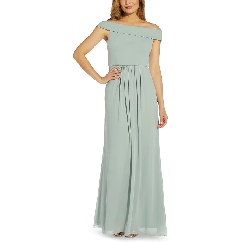 Adrianna Papell Womens Pleated Tea Length Evening Dress Tunics Business professional
