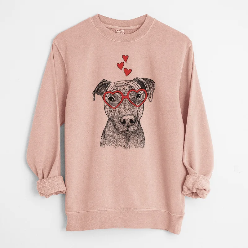 Valentine Reeses the Pitbull - Unisex Pigment Dyed Crew Sweatshirt Hoodie with Mesh Breathable Sporty