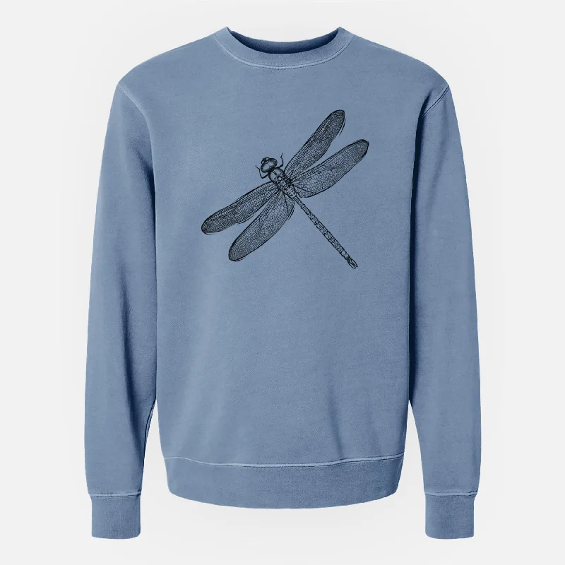 Bare Dragonfly the Dragonfly - Unisex Pigment Dyed Crew Sweatshirt Hoodie with High Neck Warm Protective