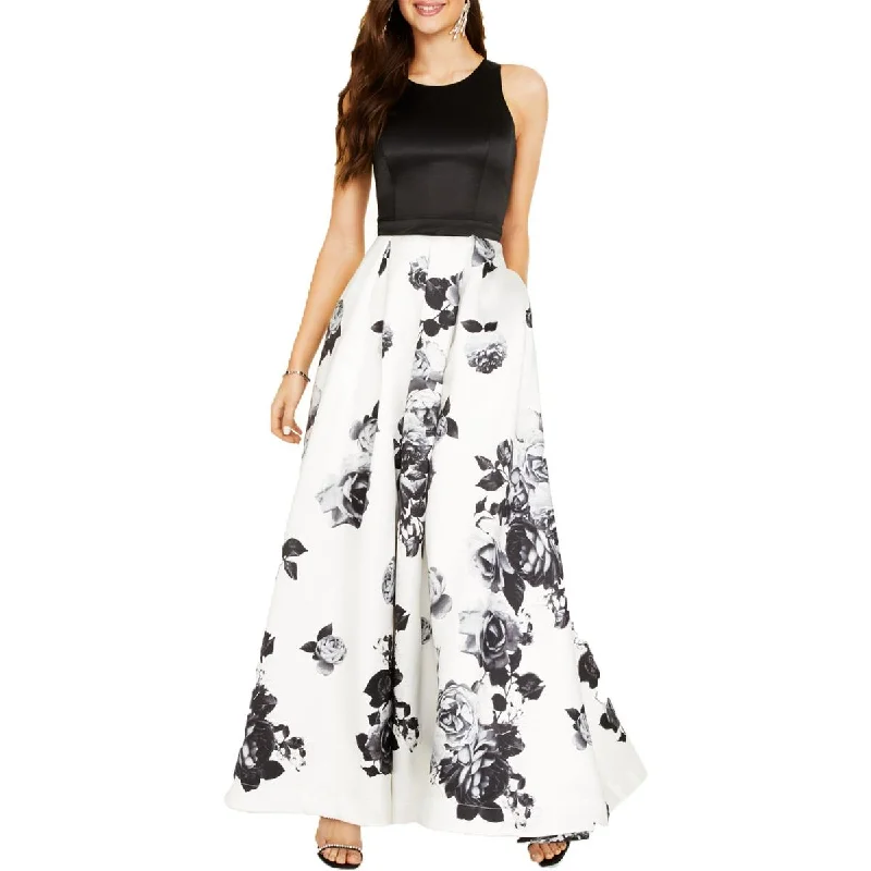 Crystal Doll Womens Juniors Floral Long Formal Dress Tunics Stylish elegant