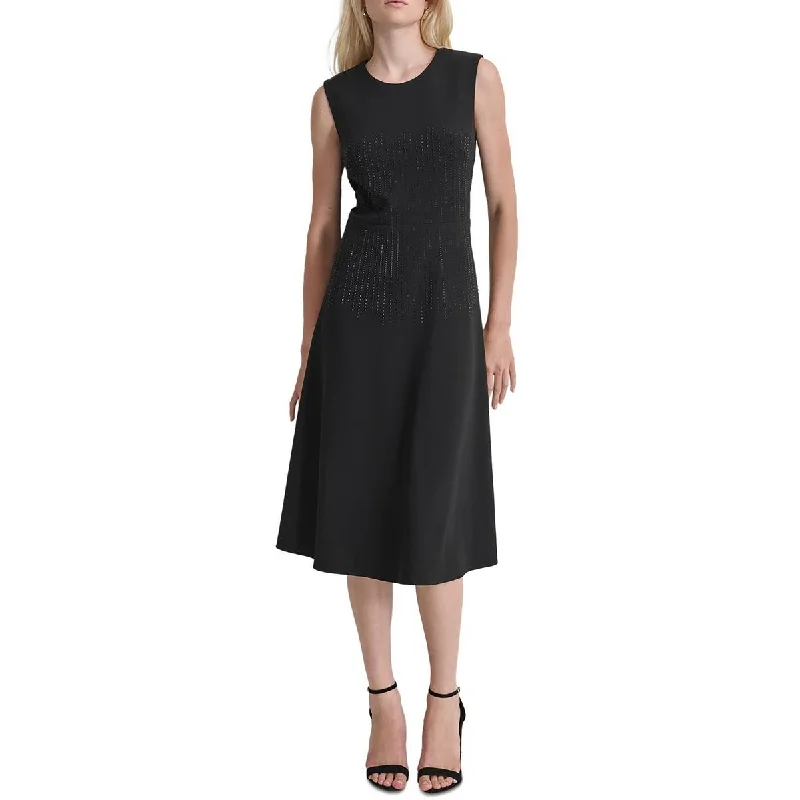 Womens Rhinestone Polyester Fit & Flare Dress Tunics Yoga stretchy
