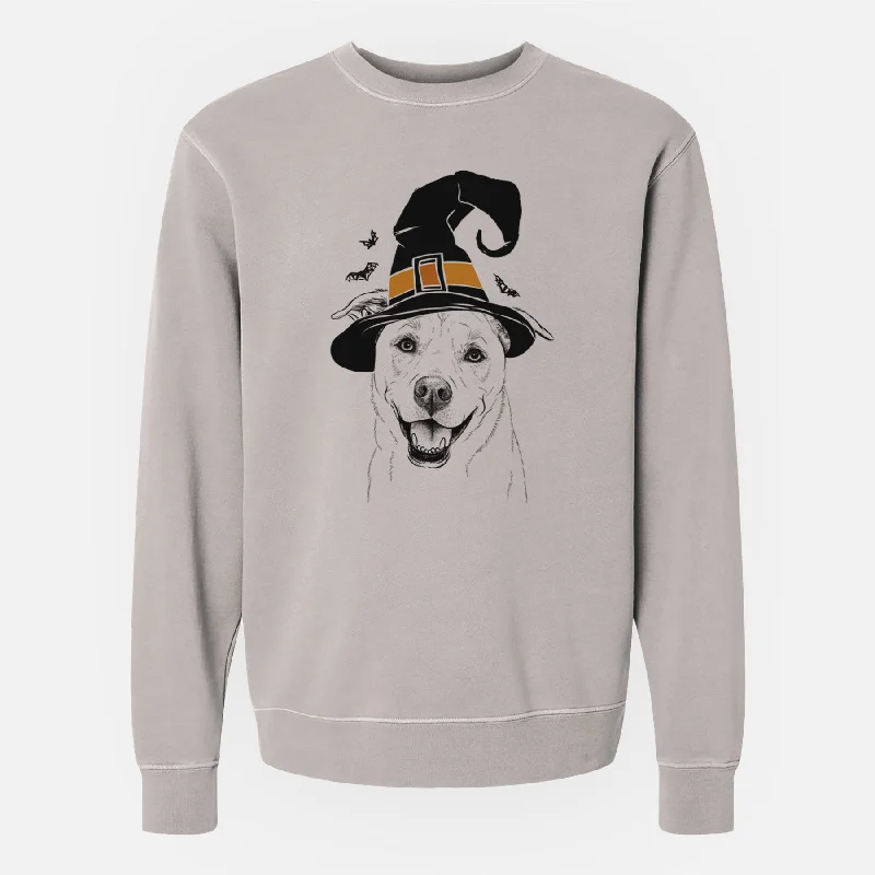 Witch Carl the Mixed Breed - Unisex Pigment Dyed Crew Sweatshirt Hoodie with Pocket Utility Practical