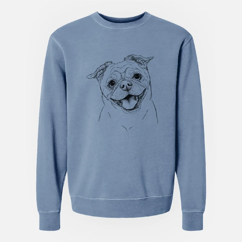 Bare Riley the Chug - Unisex Pigment Dyed Crew Sweatshirt Hoodie with Metallic Shiny Futuristic