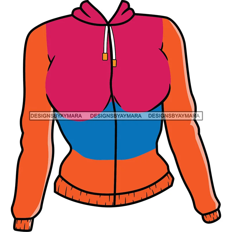 Pink Orange Turquoise Hoodie Sweatshirt Top SVG JPG PNG Vector Clipart Cricut Silhouette Cut Cutting Hoodie with Slim Fit Tailored Modern