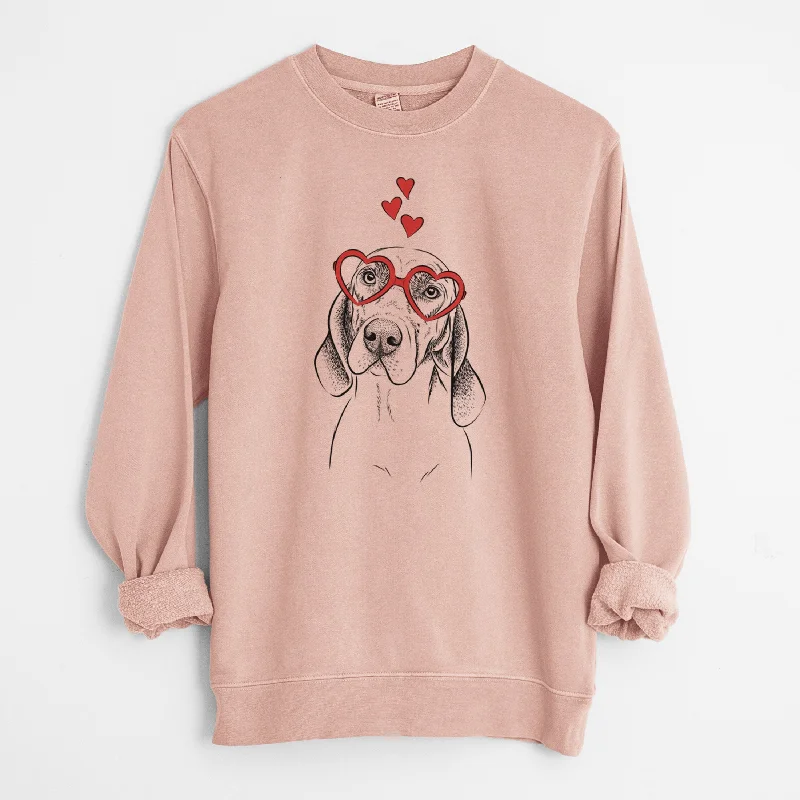 Valentine Norman the Plott Hound - Unisex Pigment Dyed Crew Sweatshirt Hoodie with Cuffed Sleeves Snug Secure