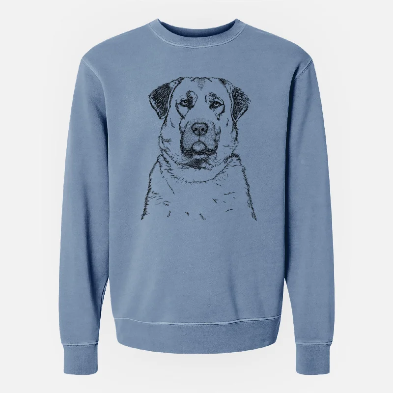 Bare Loca the Anatolian Shepherd - Unisex Pigment Dyed Crew Sweatshirt Hoodie with Turtle Neck Cozy Winter
