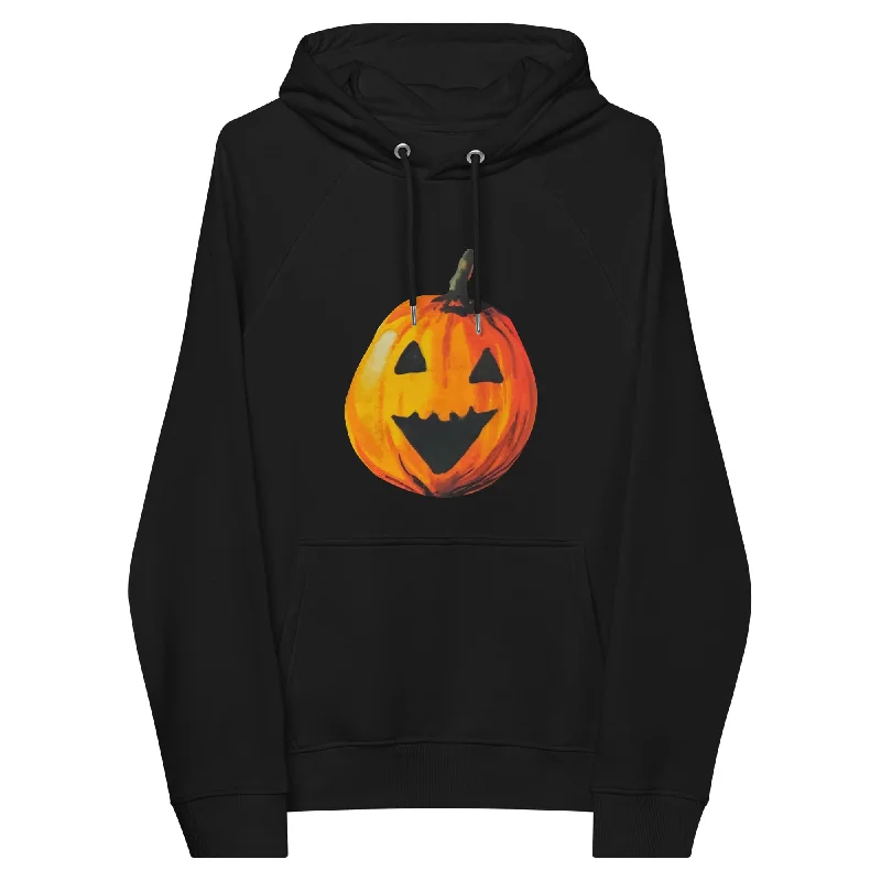 "Watercolor Jack-o-Lantern" Pumpkin Hoodie (Adult Unisex) Hoodie with Batwing Sleeves Loose Dramatic